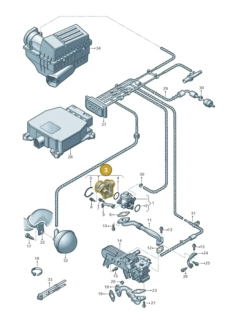 03G128063J — SEAT Altea XL Reference (2010-2013) diagram 409131600, position 3