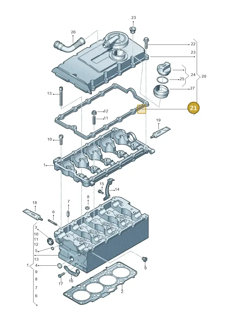 03L103483 — SEAT Exeo ST Reference (2008-2011) diagram 636103550, position 21