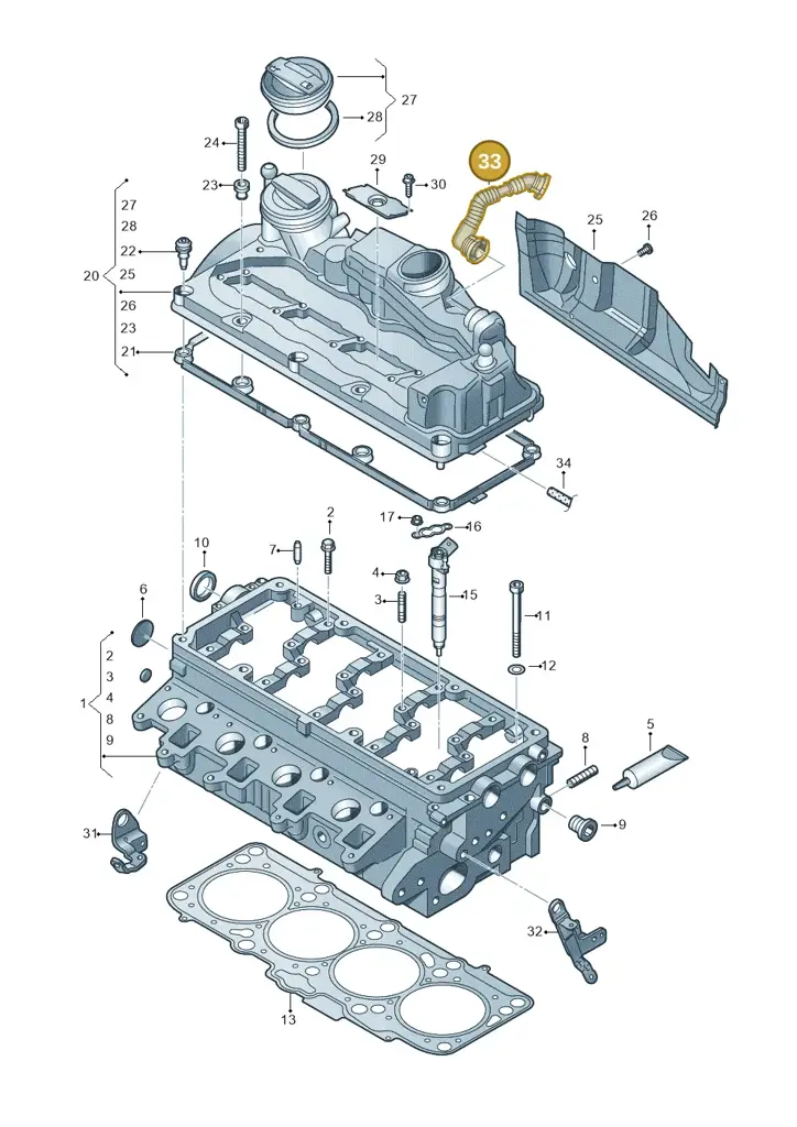 03L103493 — SEAT Altea XL Reference (2010-2013) diagram 634103600, position 33