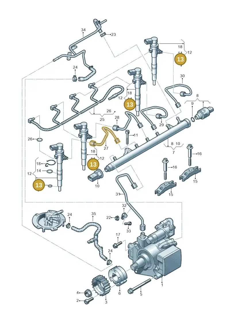 03L130519 — SEAT Altea XL Reference (2013-2013) diagram 649130300, position 13