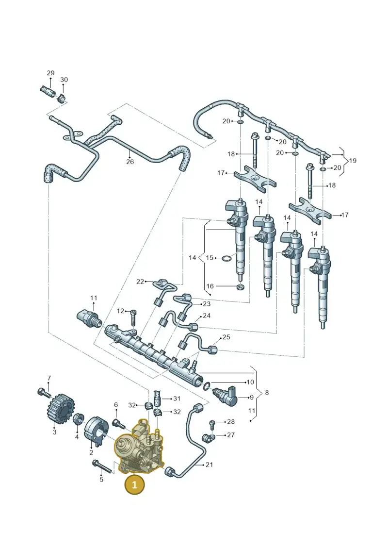 03L130755AA — SEAT Altea XL Reference (2013-2013) diagram 634130300, position 1