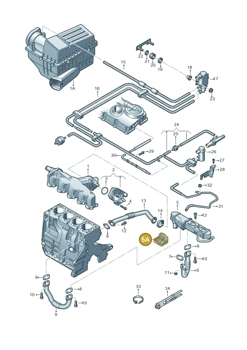 03L131531A — SEAT Altea XL Reference (2013-2013) diagram 649131400, position 5A