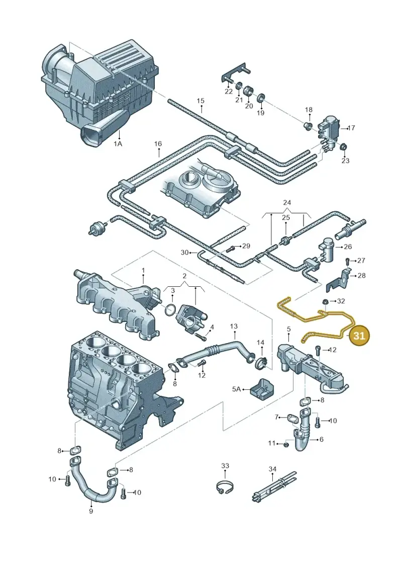 03L131605M — SEAT Altea XL Reference (2013-2013) diagram 649131400, position 31