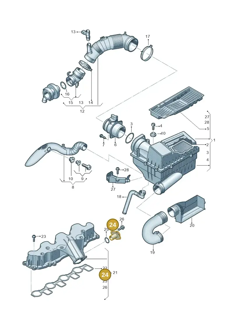 03L131819A — SEAT Altea XL Reference (2013-2013) diagram 737129400, position 24