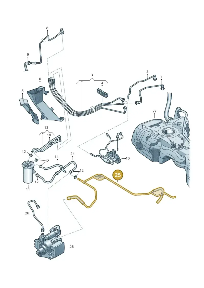 03L201360R — SEAT Leon Stylance (2010-2012) diagram 649201240, position 25