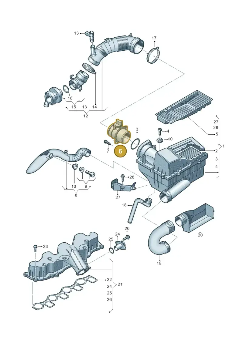 03L906461 — SEAT Altea XL Reference (2013-2013) diagram 737129400, position 6