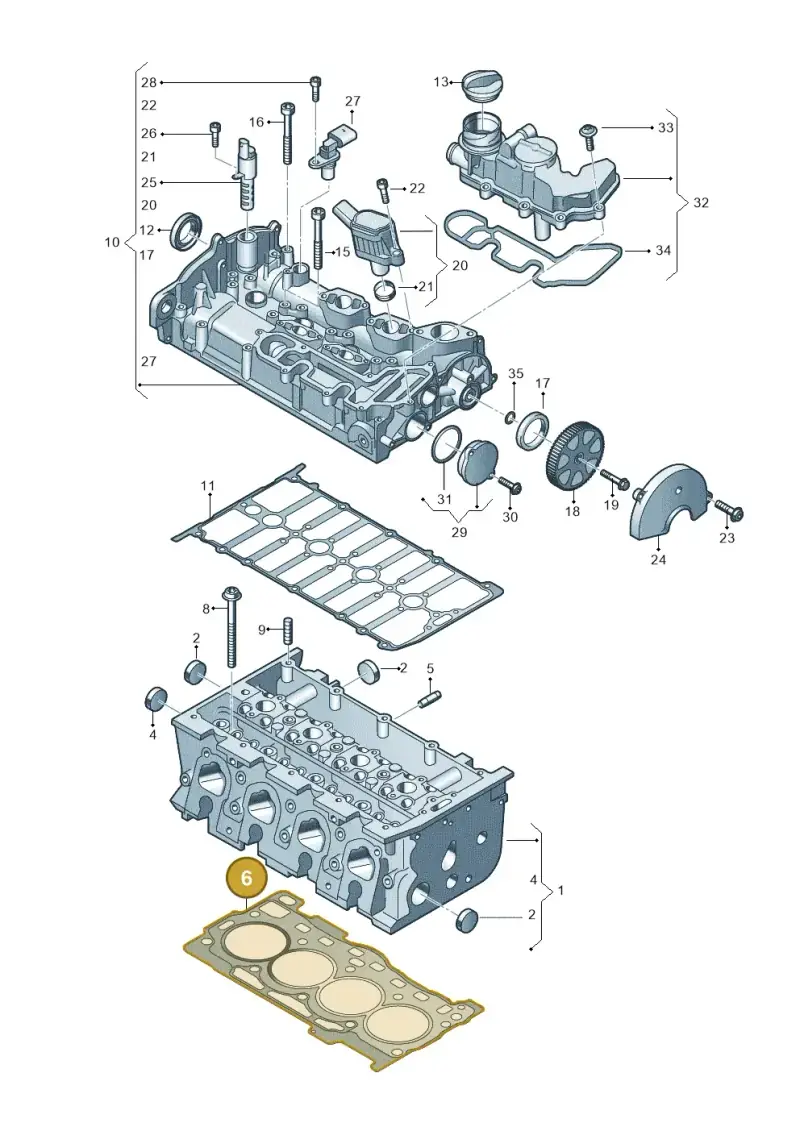 04E103383CC — SEAT Formentor TSI CUPRA (2020-) diagram 827103460, position 6
