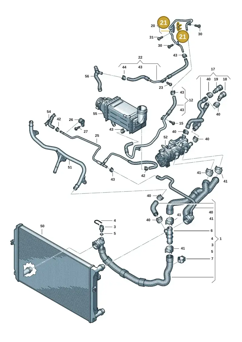 04E121687F — SEAT Leon style (2019-) diagram 803121164, position 21