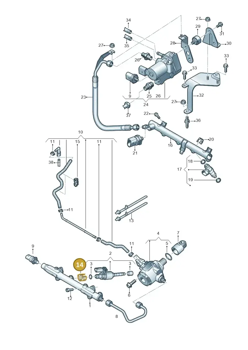 04E133036A — SEAT Leon ST Stylance (2016-2020) diagram 746133600, position 14