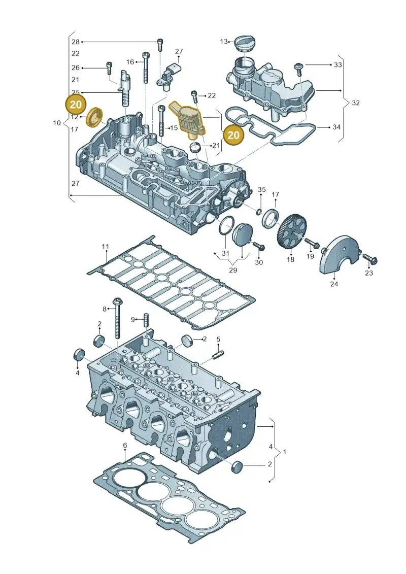 04E906048A — SEAT Formentor TSI CUPRA (2020-) diagram 827103460, position 20