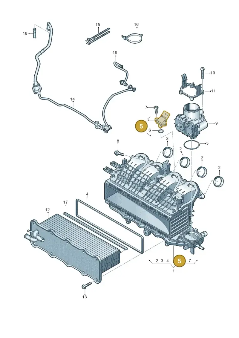 04E906051A — SEAT Alhambra Stylance (2015-2022) diagram 747133350, position 5