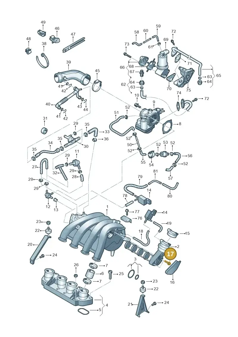 058133479A — SEAT Exeo ST Reference (2008-2011) diagram 249133100, position 17