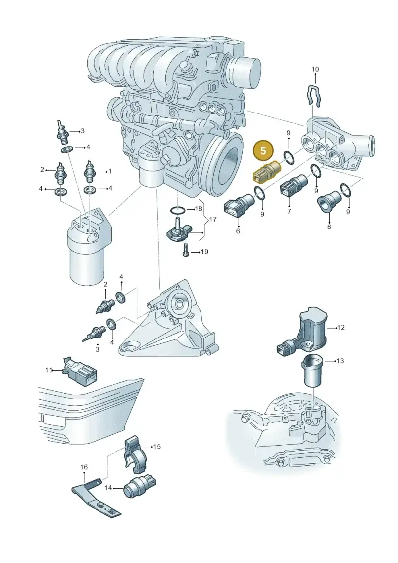 059919501 — SEAT TOLEDO/LEON/LEON-4 (1998-2001) diagram 121919700, position 5