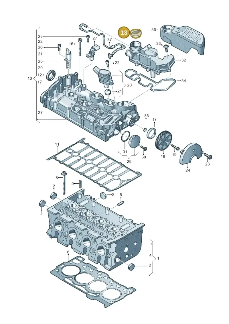 05E103485J — SEAT Formentor TSI CUPRA (2020-) diagram 813103460, position 13