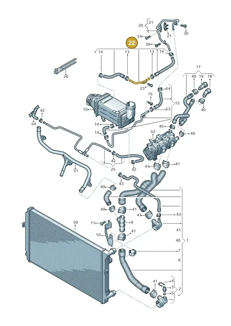 05E122447E — SEAT Leon style (2019-) diagram 890121031, position 22