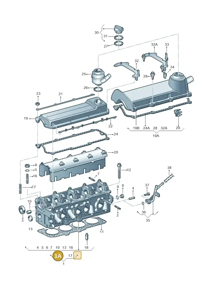 06A103265CX — SEAT Ibiza Reference (2012-2012) diagram 266103450, position 1A