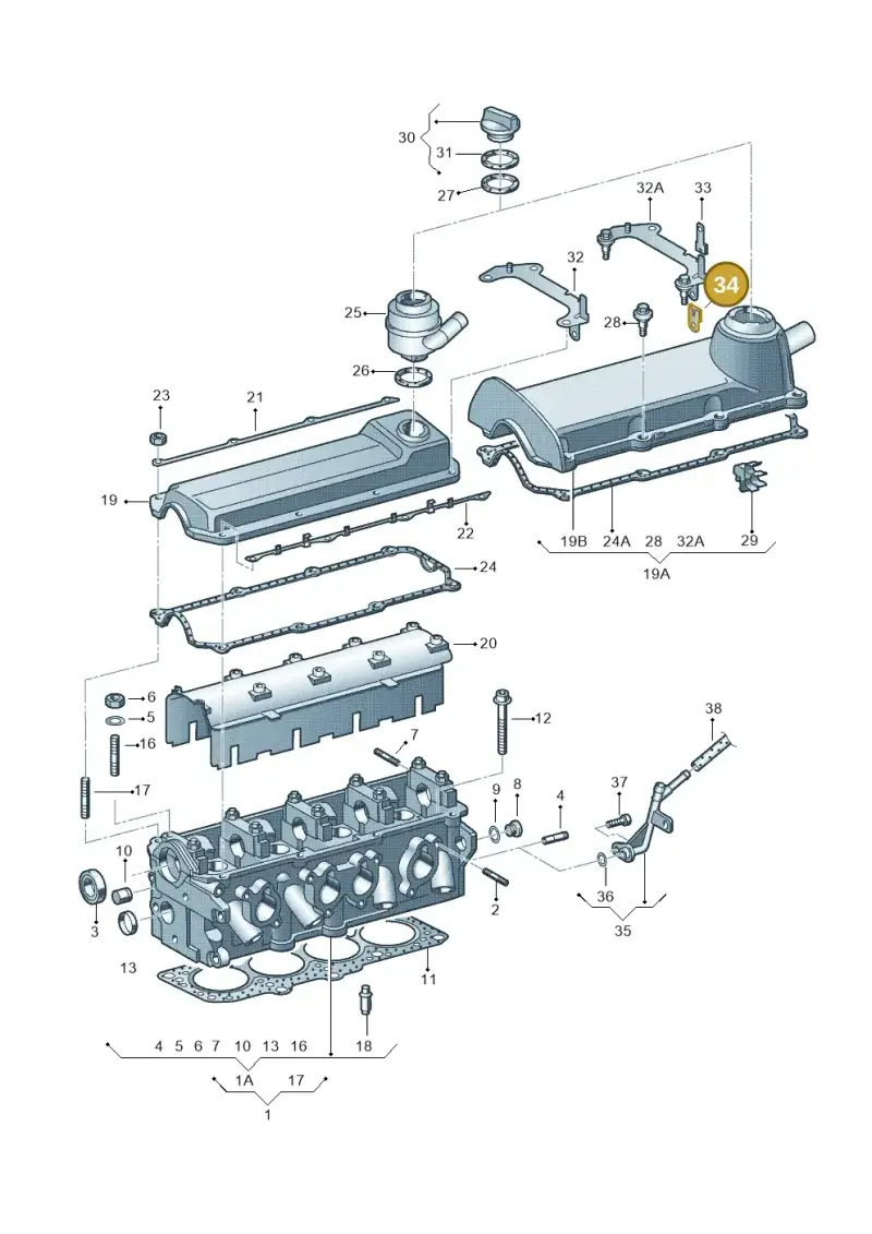 06A103733B — SEAT Ibiza Reference (2012-2012) diagram 266103450, position 34
