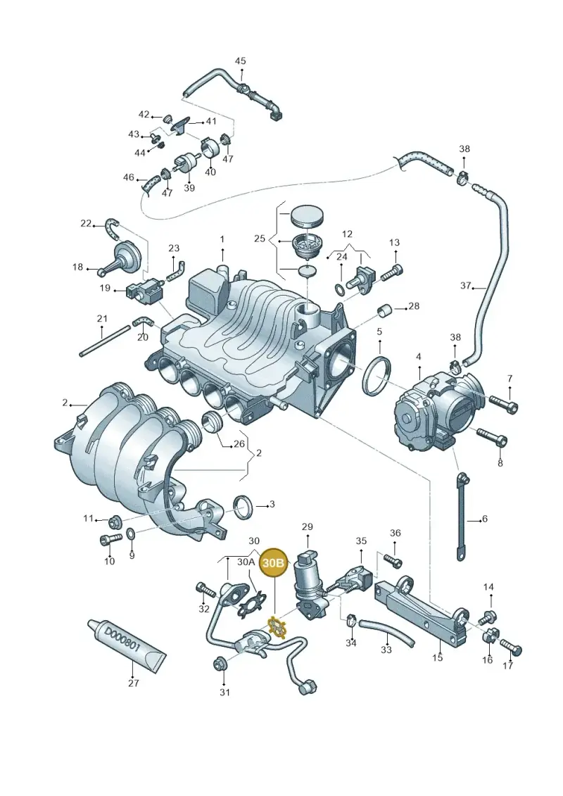 06A131547P — SEAT TOLEDO/LEON/LEON-4 (2001-2006) diagram 194133150, position 30B
