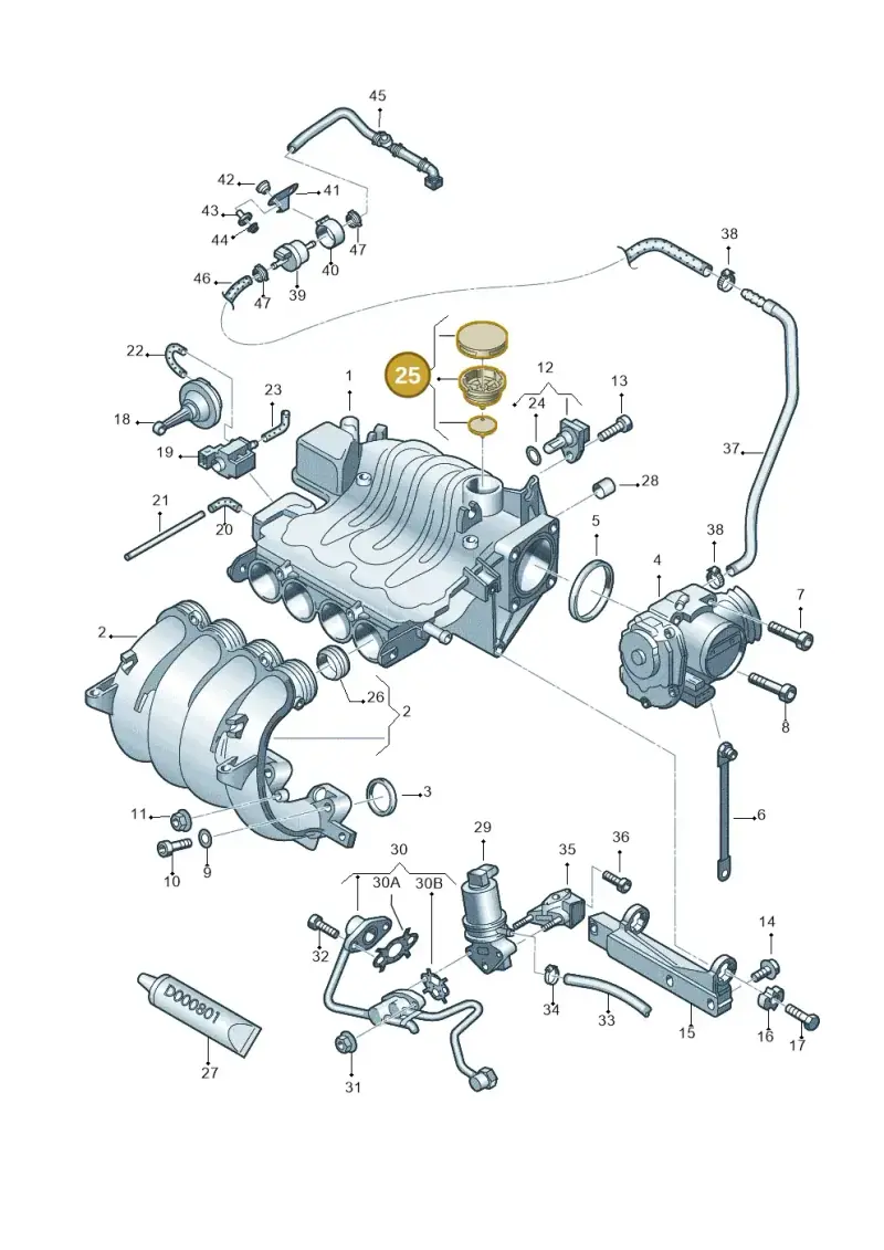 06A198205A — SEAT TOLEDO/LEON/LEON-4 (2001-2006) diagram 194133150, position 25