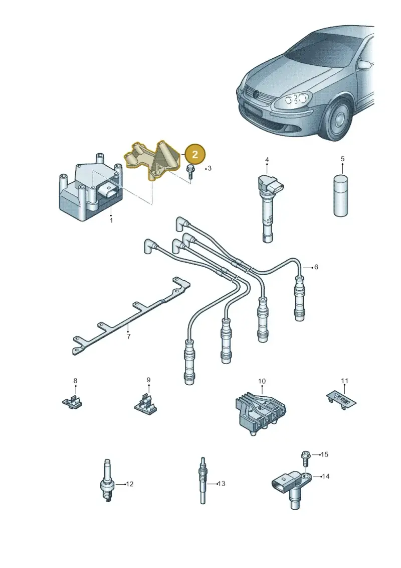 06A903103 — SEAT Leon Stylance (2010-2012) diagram 729905000, position 2