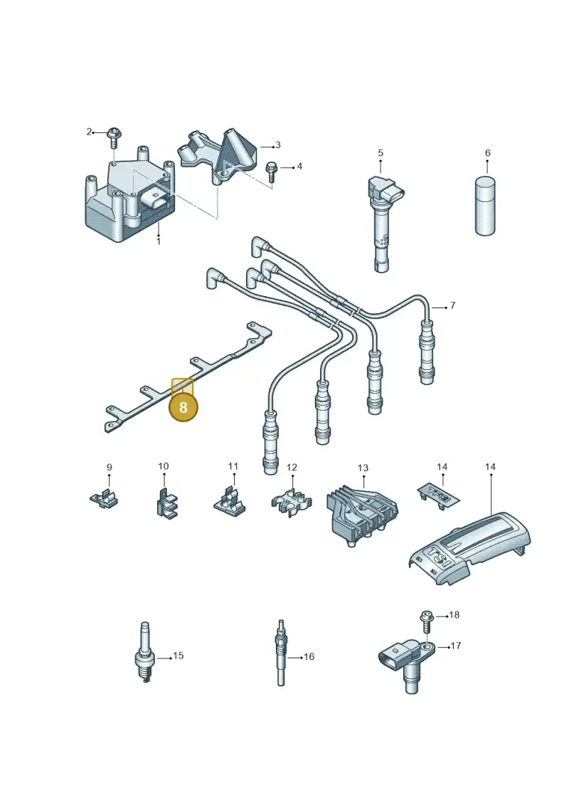 06A905131E — SEAT Altea XL Reference (2013-2013) diagram 694905000, position 8