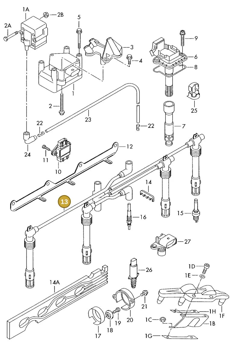 06A905430AA — SEAT 6K0 platform diagram 405905000, position 13
