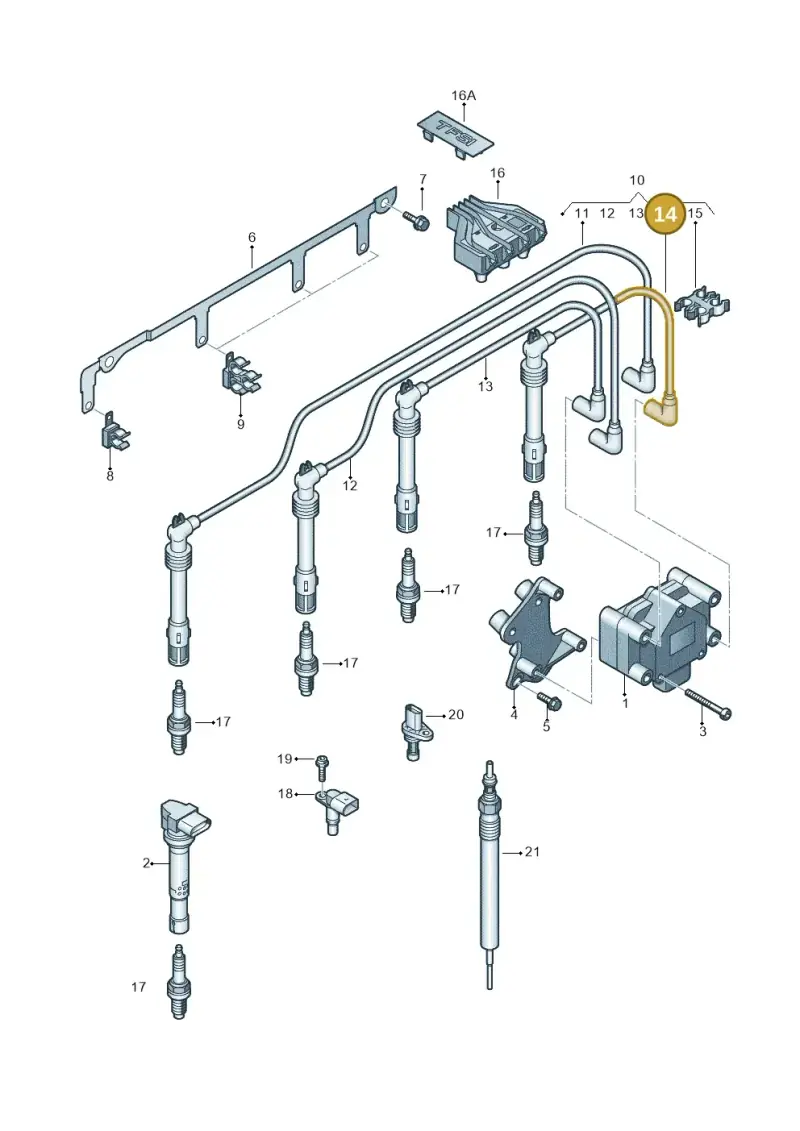 06A905430AE — SEAT Ibiza Reference (2012-2012) diagram 646905000, position 14