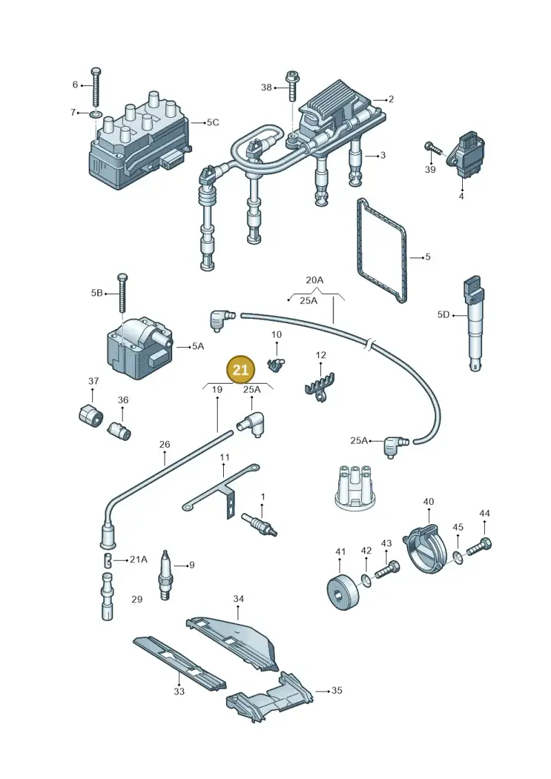 06A905430AF — SEAT Alhambra (2006-2010) diagram 162905100, position 21