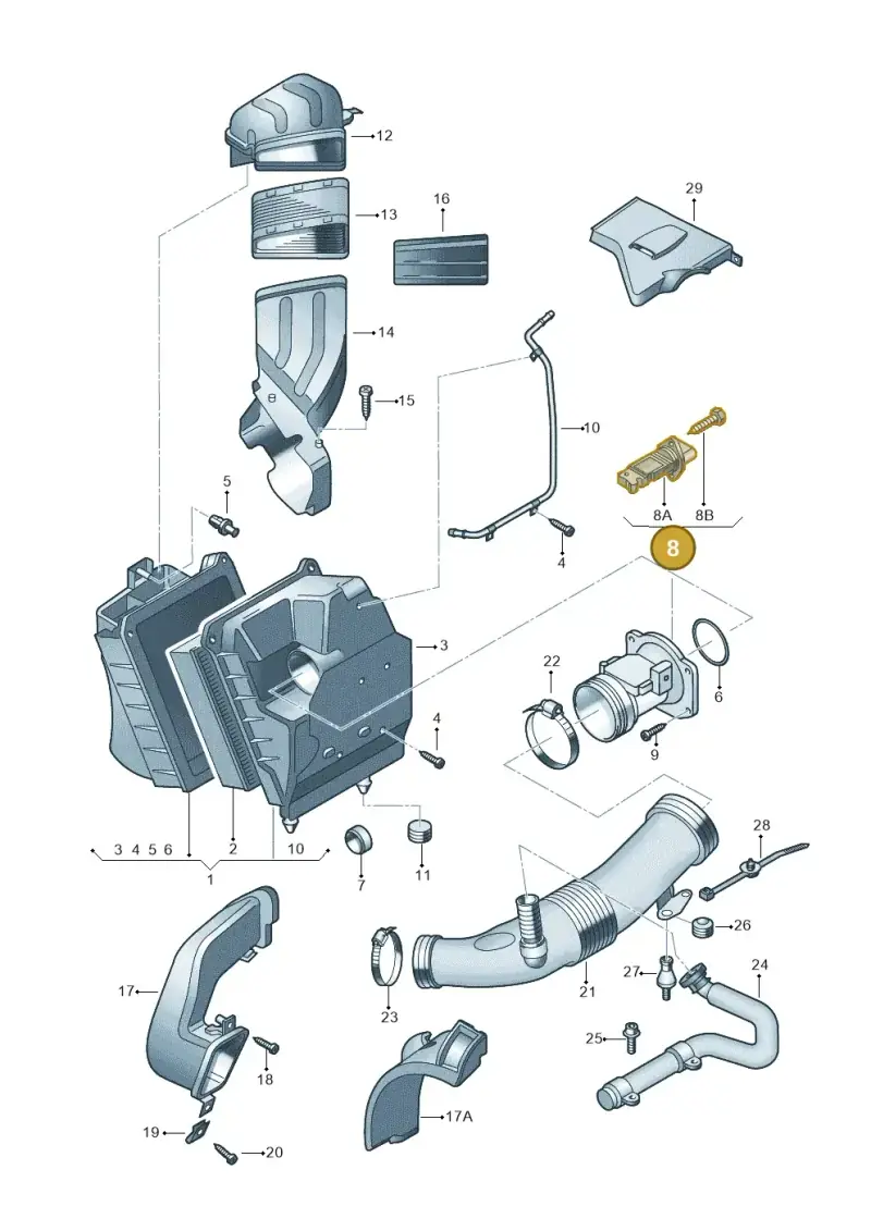 06A906461B — SEAT Exeo ST Reference (2008-2011) diagram 249133400, position 8