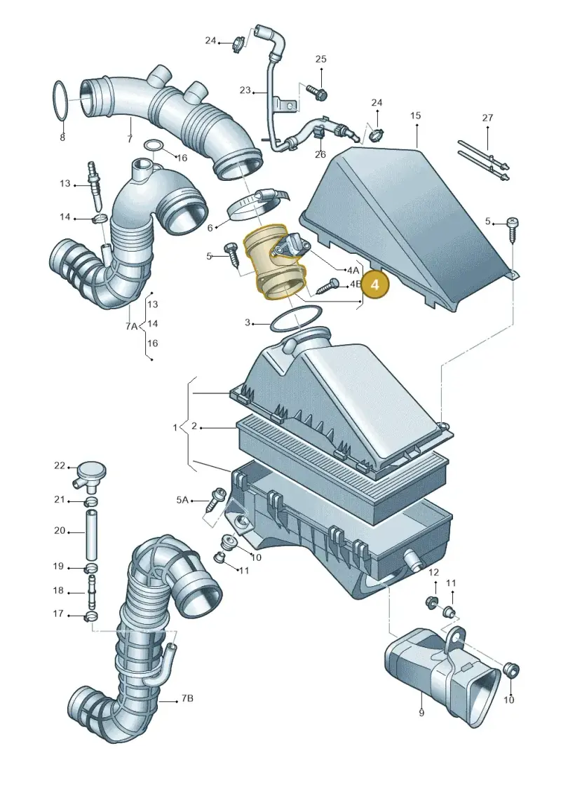 06A906461M — SEAT TOLEDO/LEON/LEON-4 (2001-2006) diagram 229129150, position 4