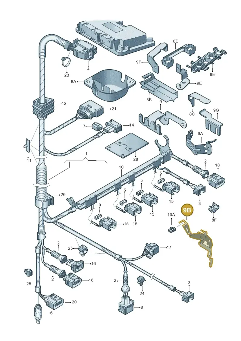 06A971858R — SEAT Altea XL Reference (2010-2013) diagram 203971020, position 9B