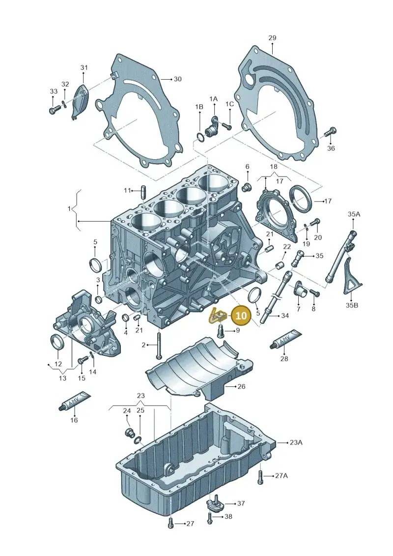 06B103154 — SEAT Altea XL Reference (2013-2013) diagram 194103050, position 10
