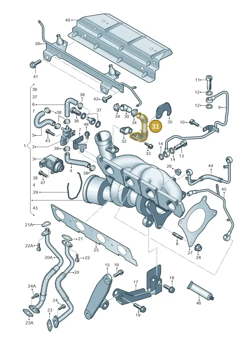 06F103213N — SEAT Leon Stylance (2010-2012) diagram 412145650, position 31