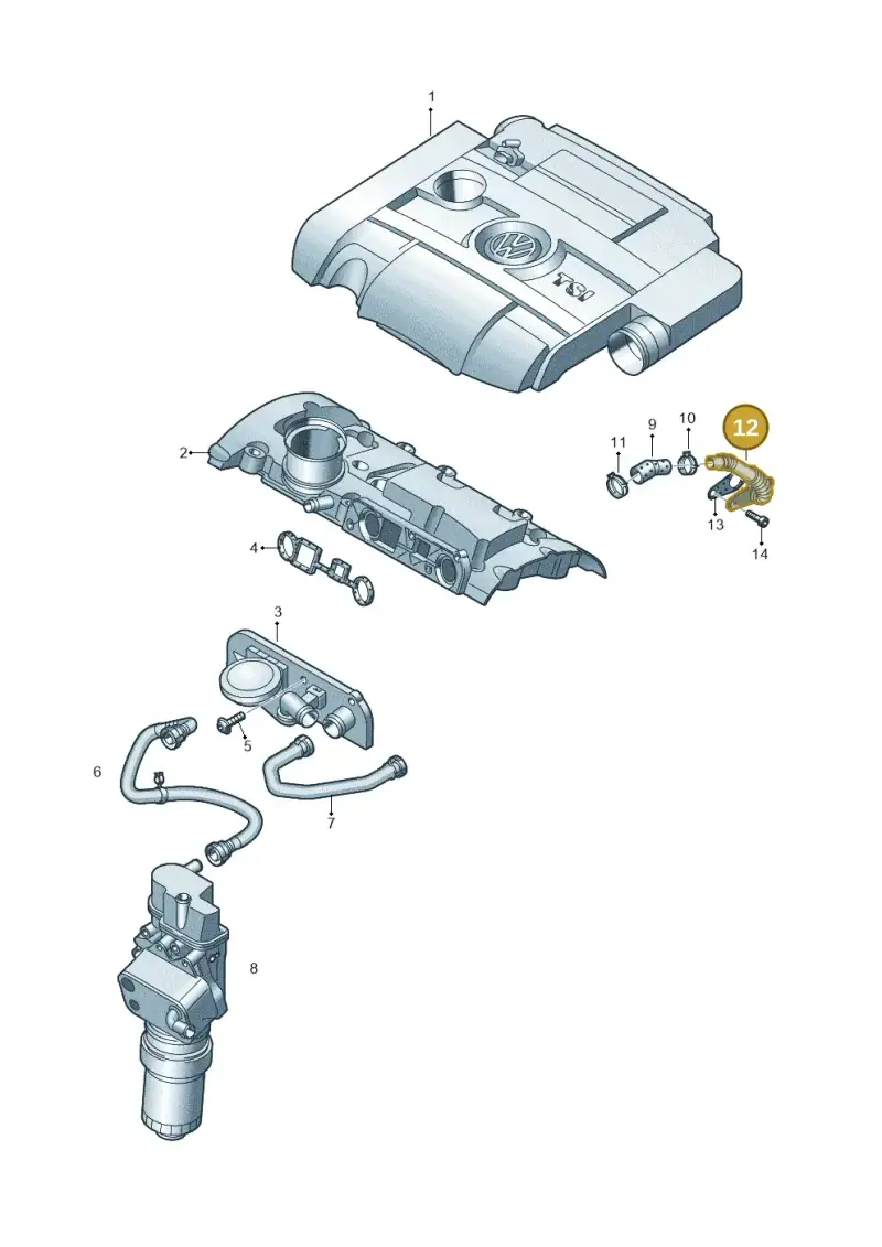 06F103213N — SEAT Leon Stylance (2010-2012) diagram 649103790, position 12