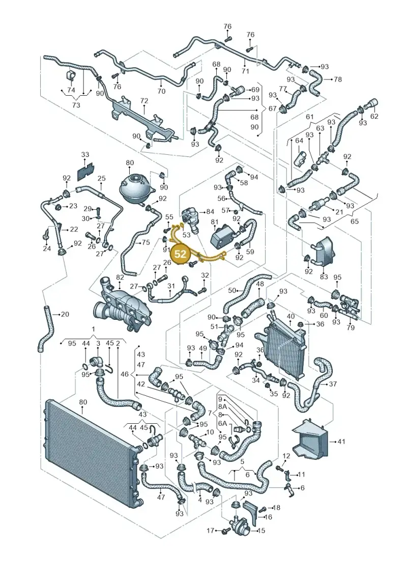 06F121065H — SEAT Leon Stylance (2010-2012) diagram 649121340, position 52