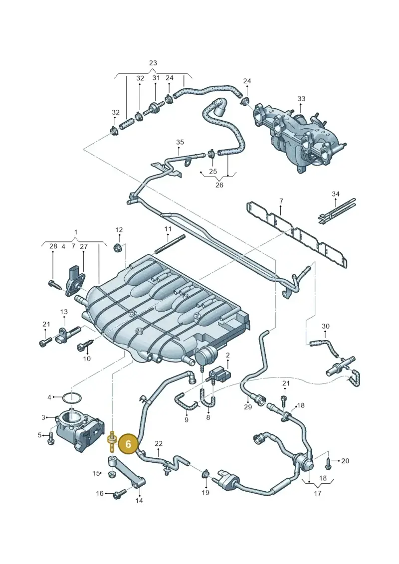 06F121273A — SEAT Altea XL Reference (2013-2013) diagram 634133300, position 6