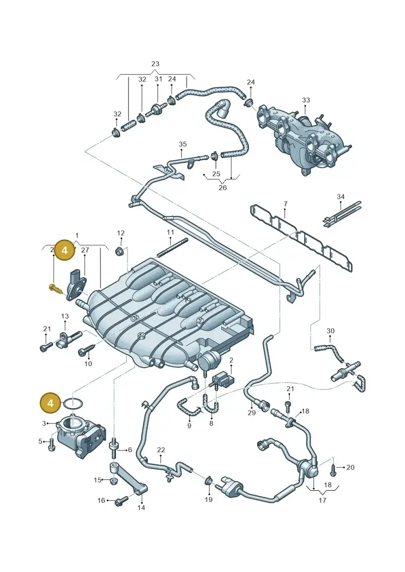 06F133073D — SEAT Altea XL Reference (2013-2013) diagram 634133300, position 4