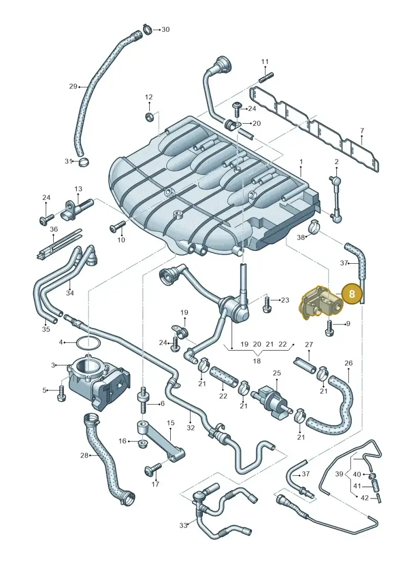 06F133482E — SEAT Exeo ST Reference (2008-2011) diagram 412133420, position 8
