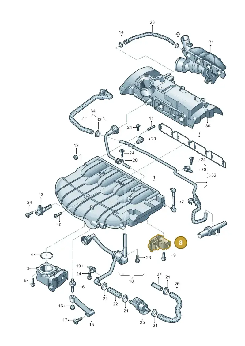 06F133482E — SEAT Leon Stylance (2010-2012) diagram 460133350, position 8