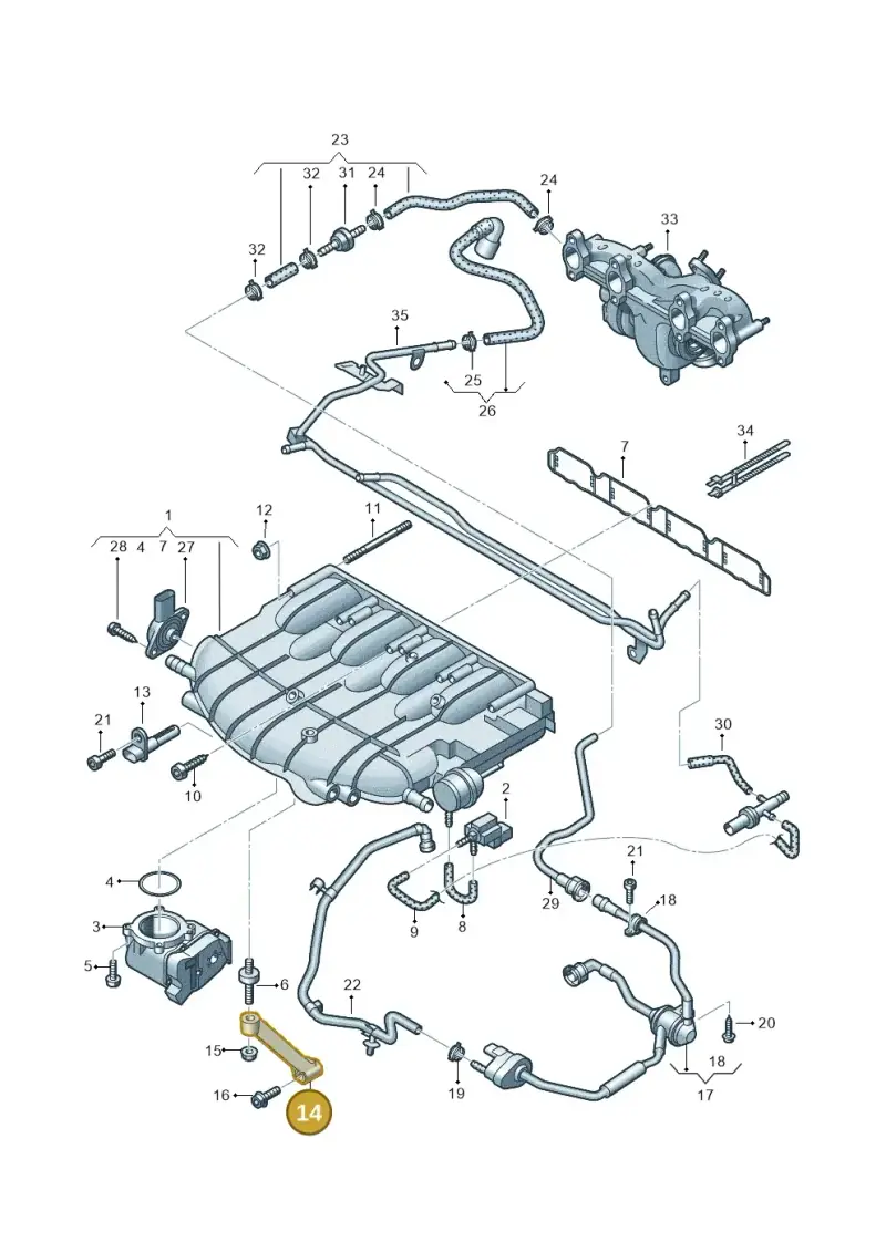 06H129723K — SEAT Altea XL Reference (2013-2013) diagram 634133300, position 14