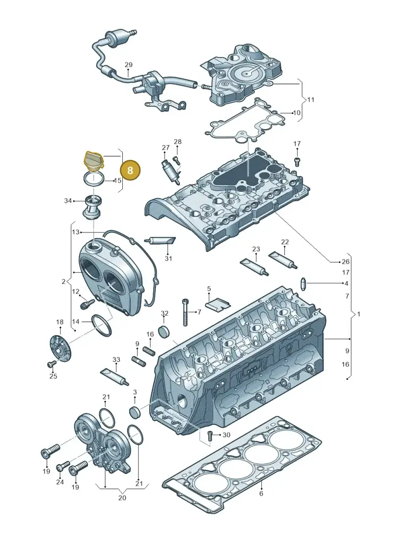 06K103485D — SEAT Formentor TSI CUPRA (2020-) diagram 863103500, position 8