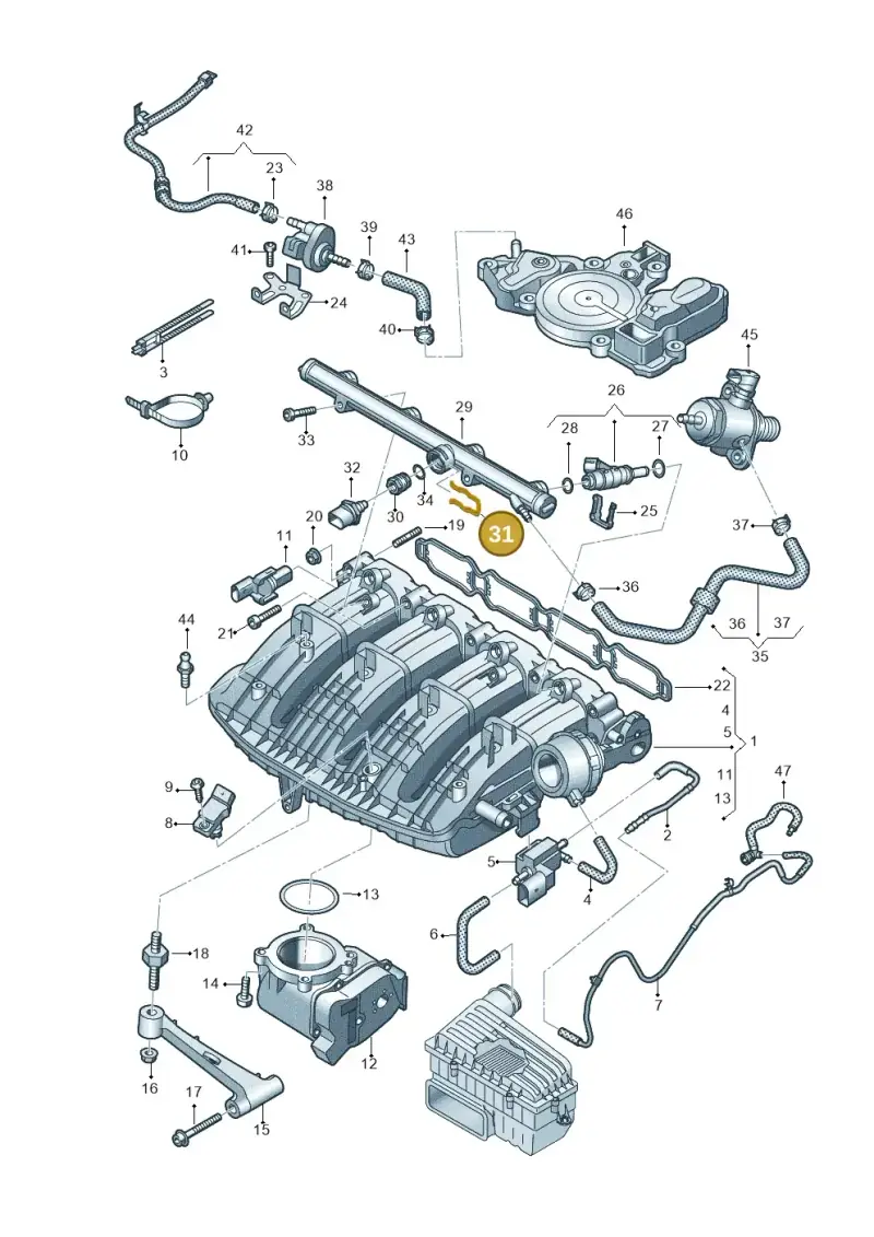 06K133047C — SEAT Formentor TSI CUPRA (2020-) diagram 884133100, position 31