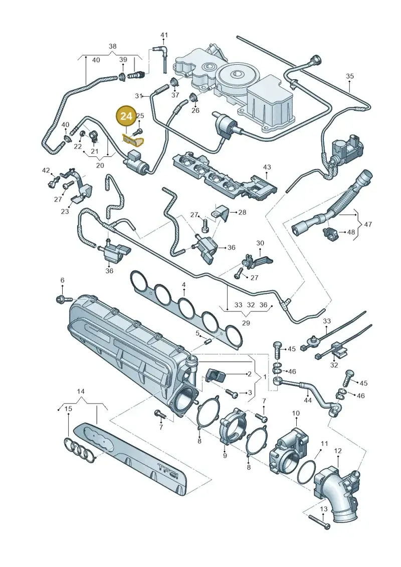 07K133519A — SEAT Formentor TSI CUPRA (2020-) diagram 596133632, position 24