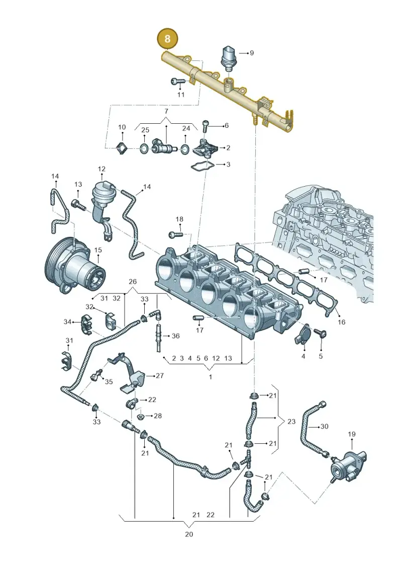 07K133681B — SEAT Formentor TSI CUPRA (2020-) diagram 898133340, position 8