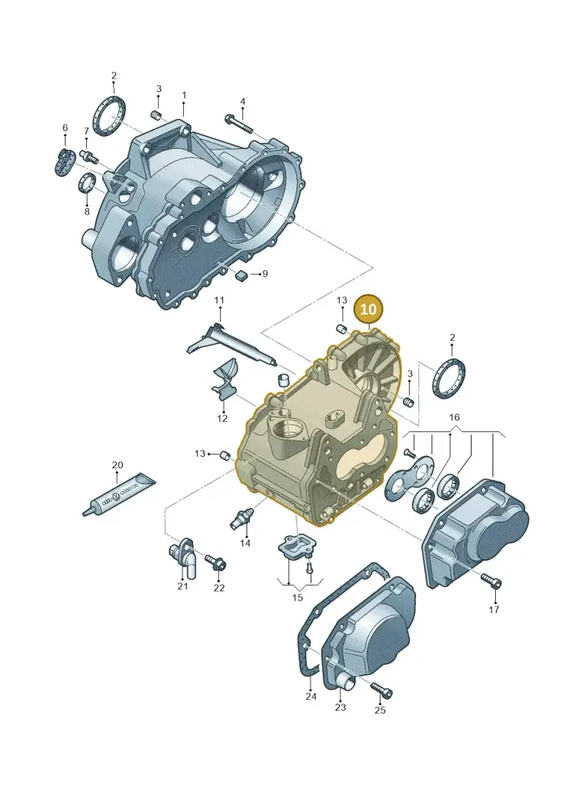 0AJ301103B — SEAT Altea XL Reference (2010-2013) diagram 409301370, position 10