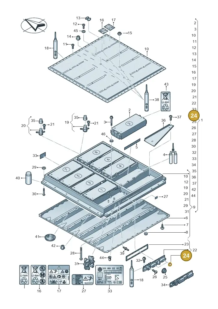0Z1915433A — SEAT EBoost CUPRA (2021-) diagram 052915050, position 24