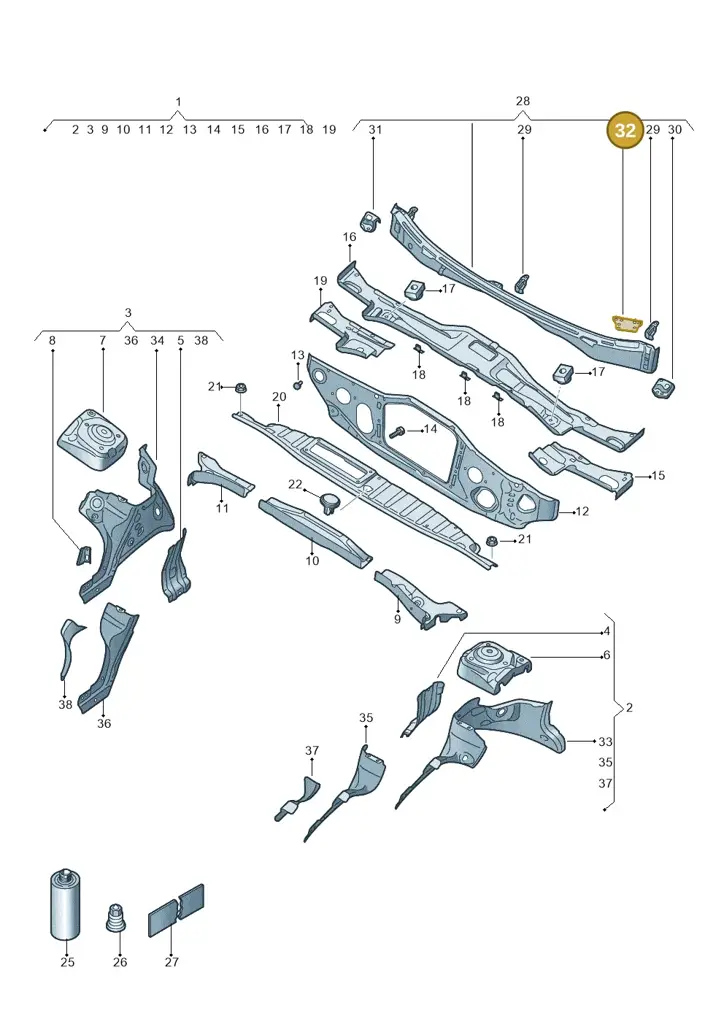10A000302A — SEAT EBoost CUPRA (2021-) diagram 10a803005, position 32
