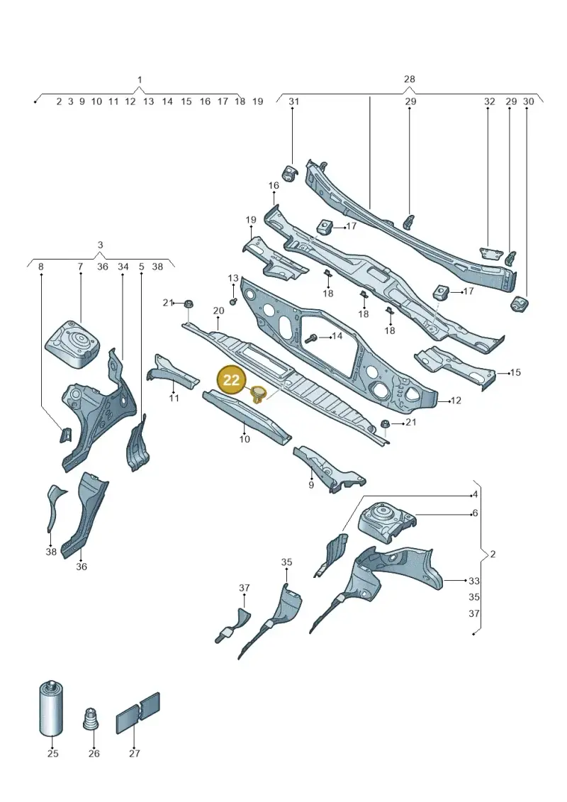 10A806285B — SEAT EBoost CUPRA (2021-) diagram 10a803005, position 22