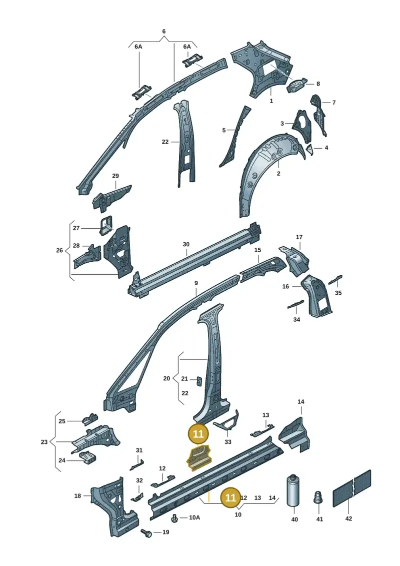 10A809318 — SEAT EBoost CUPRA (2021-) diagram 10s809000, position 11