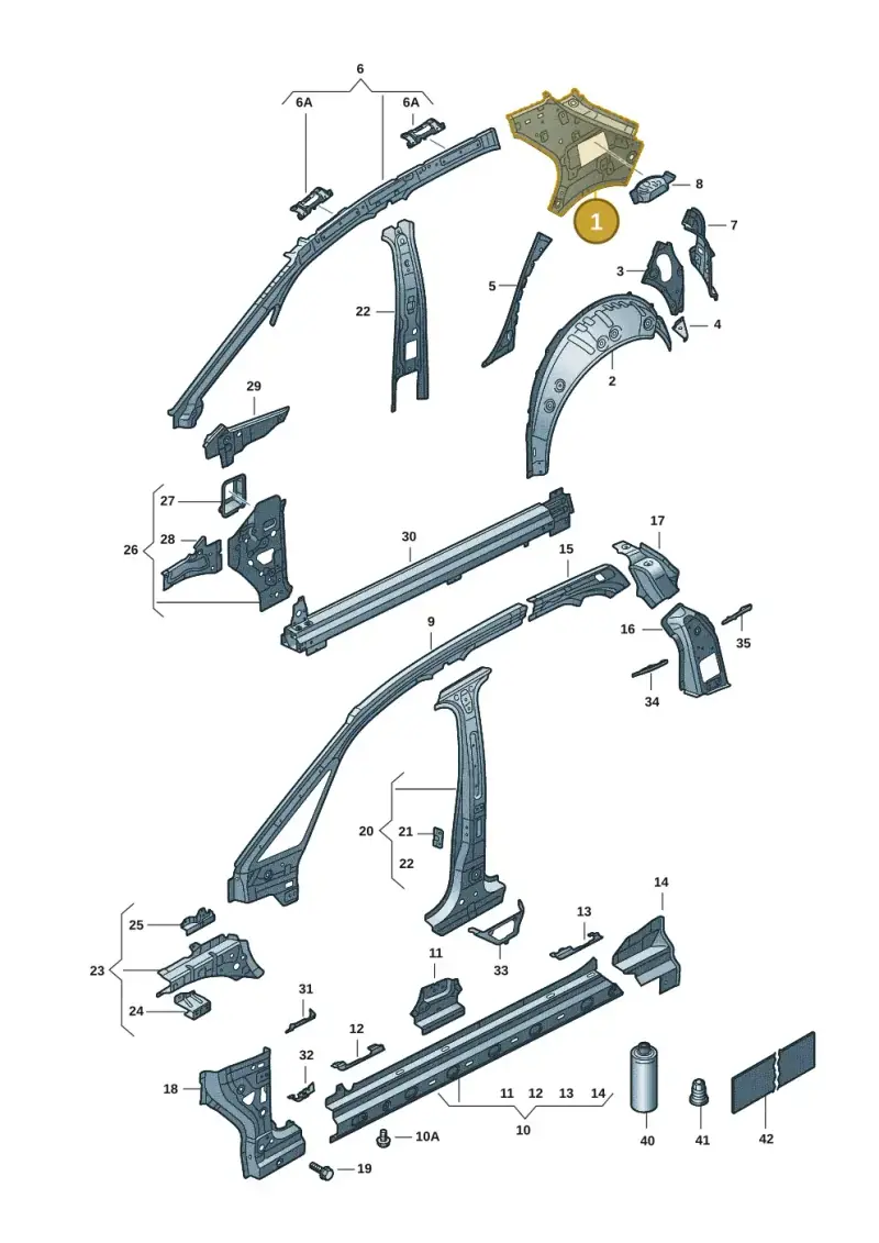 10A809406 — SEAT EBoost CUPRA (2021-) diagram 10s809000, position 1